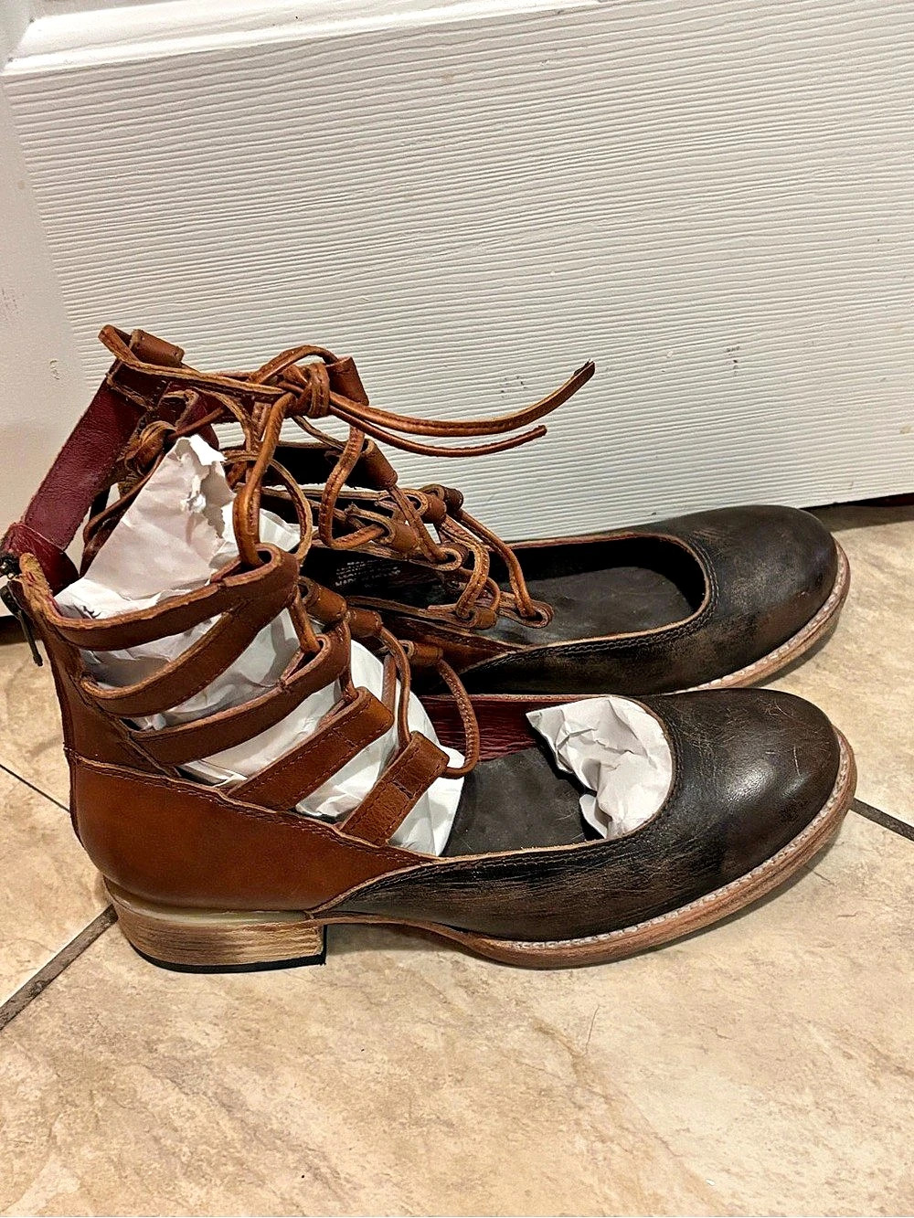Freebird Leather Lace-Up Ankle Boots